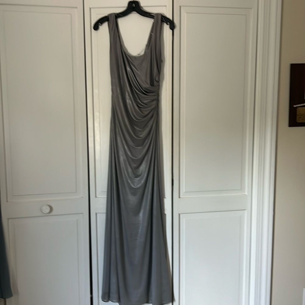 David Meister Silver Backless maxi dress